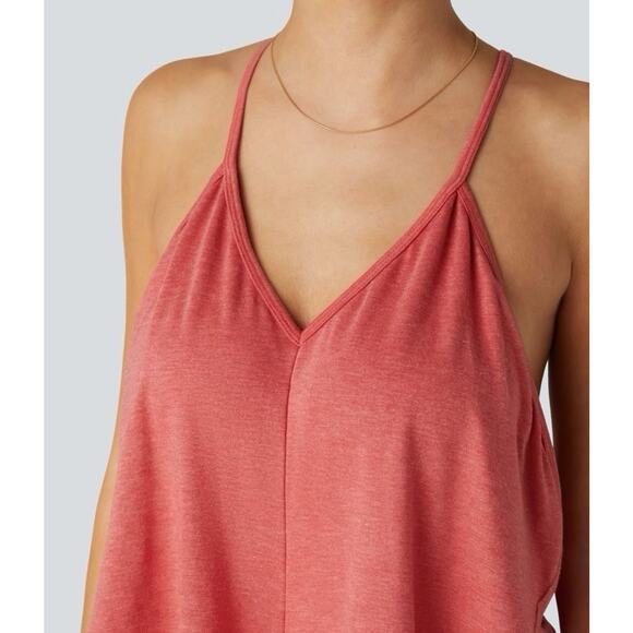 NEW Halara V Neck Tie Back Ruched Maxi Slip Dress Size XL Casual Comfort Resort - Picture 3 of 14